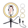 2020 Hot 26CM Selfie Ring 10Inch Ring Light Stand for Photography Studio LED Ring Lamp with USB for Tik Tok Vlog Live Video